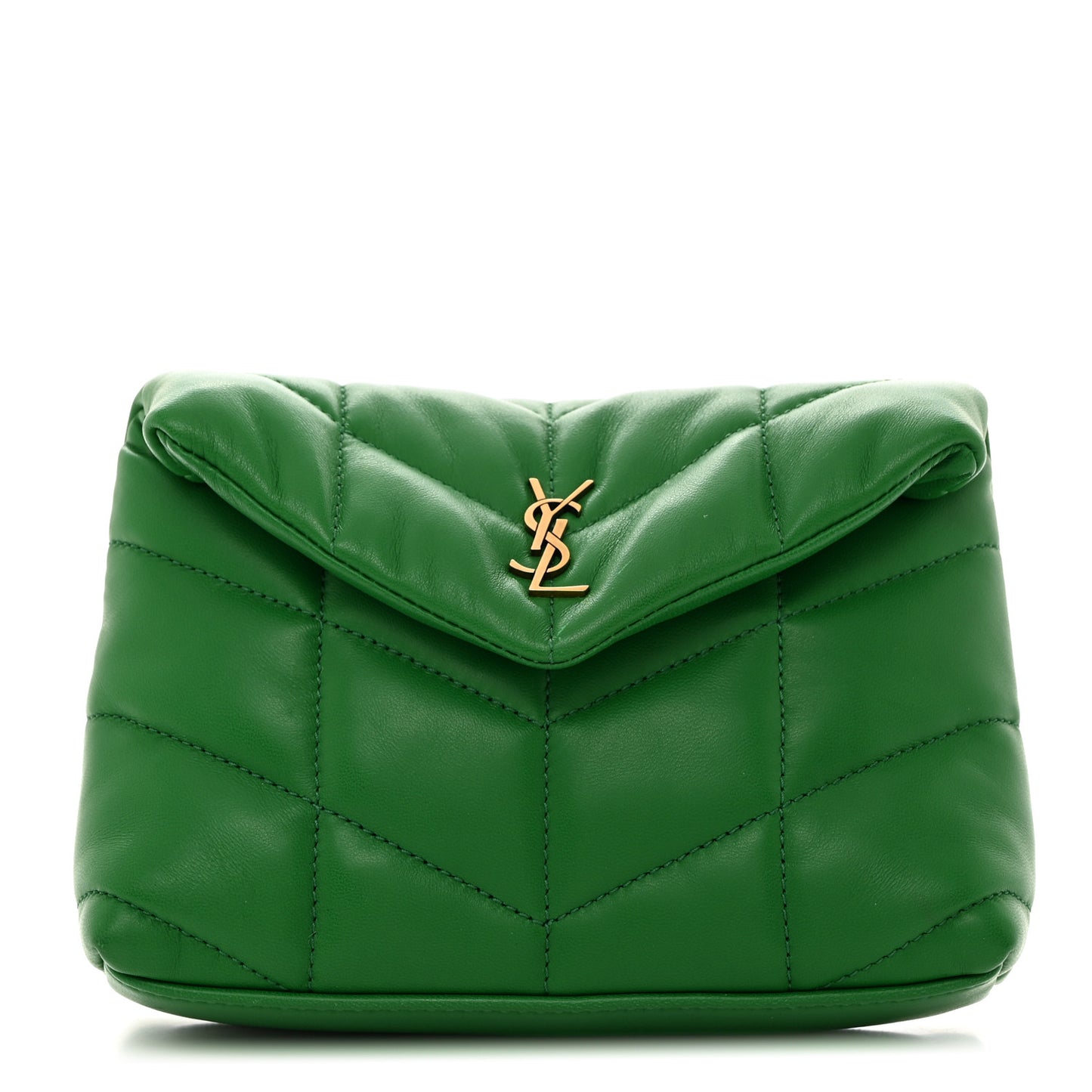 Lambskin Monogram Loulou Puffer Pouch Clutch New Vert