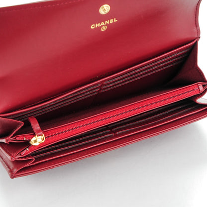 Chanel Lambskin Quilted Boy Flap Wallet Dark Red 6 of 8