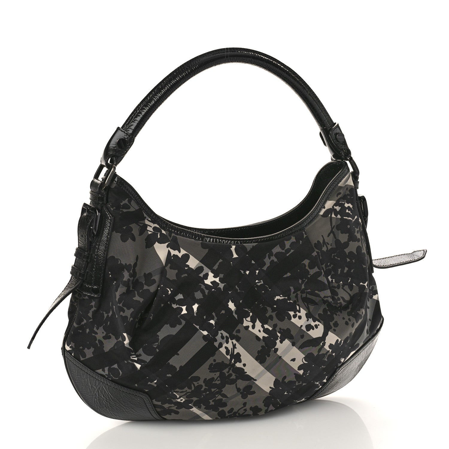 Burberry Nylon Beat Check Floral Florence Tote Black 2 of 9