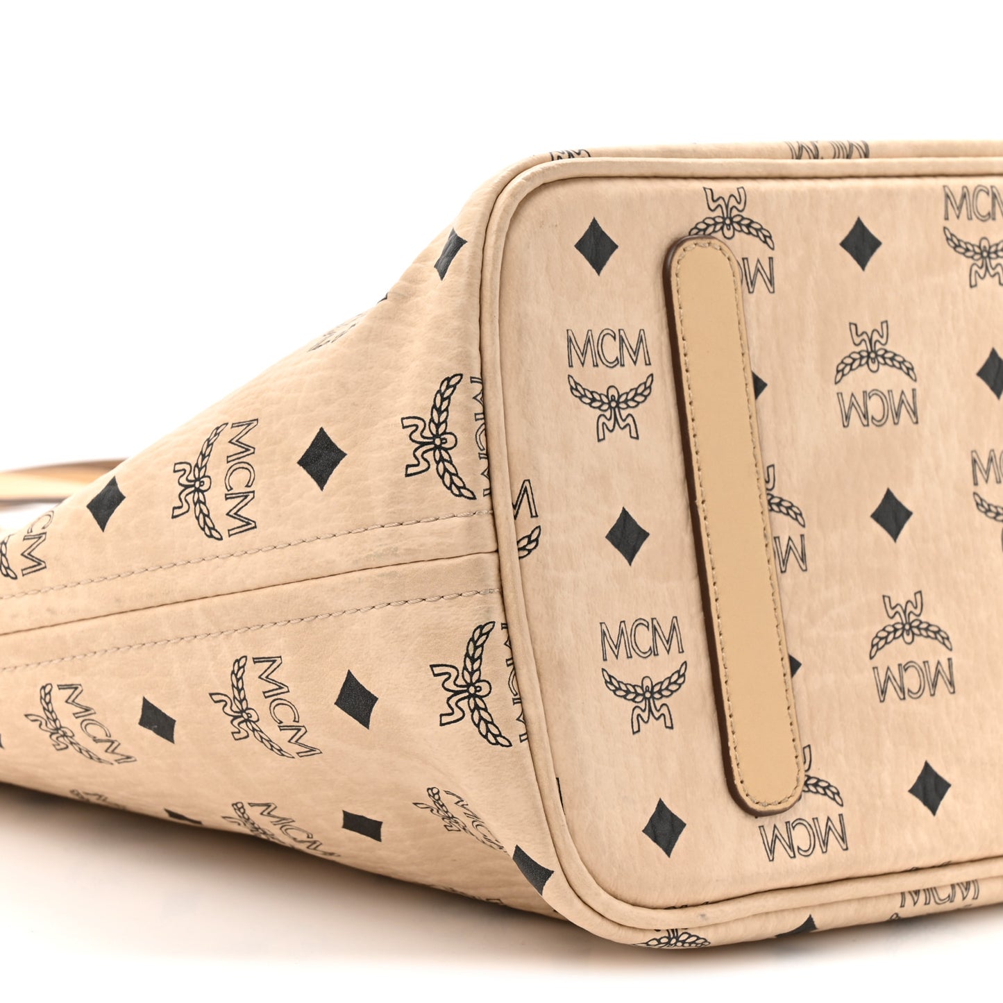 Visetos Medium Top Zip Shopper Tote Beige