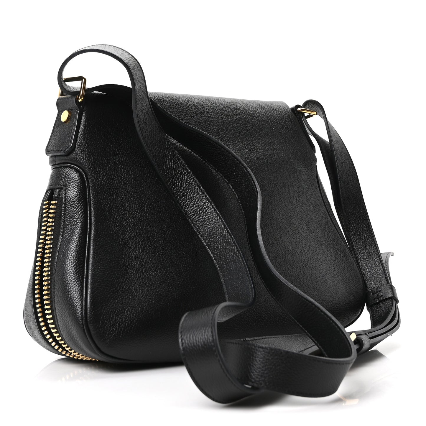 Grained Calfskin Medium Jennifer Crossbody Bag Black