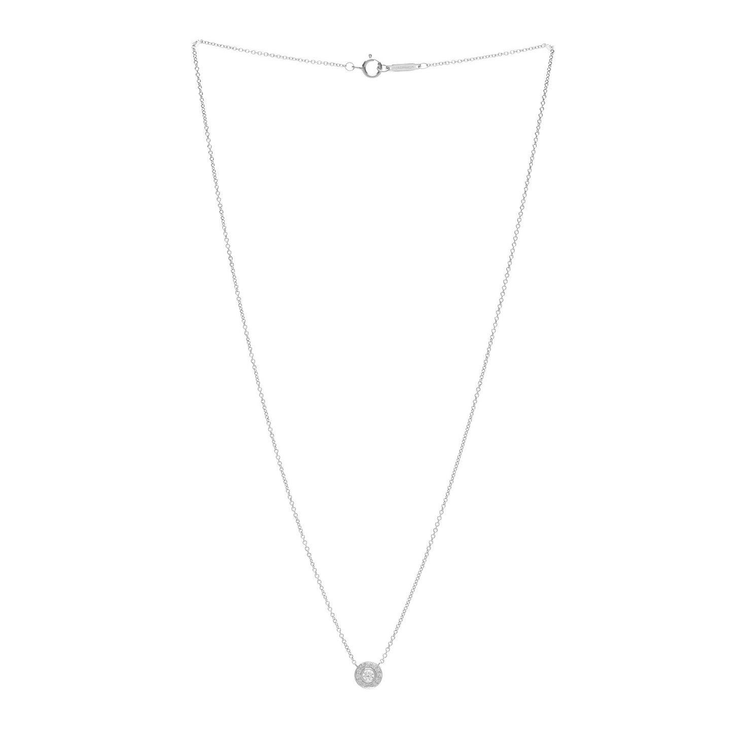 Platinum Diamond .14ctw Circlet Pendant Necklace