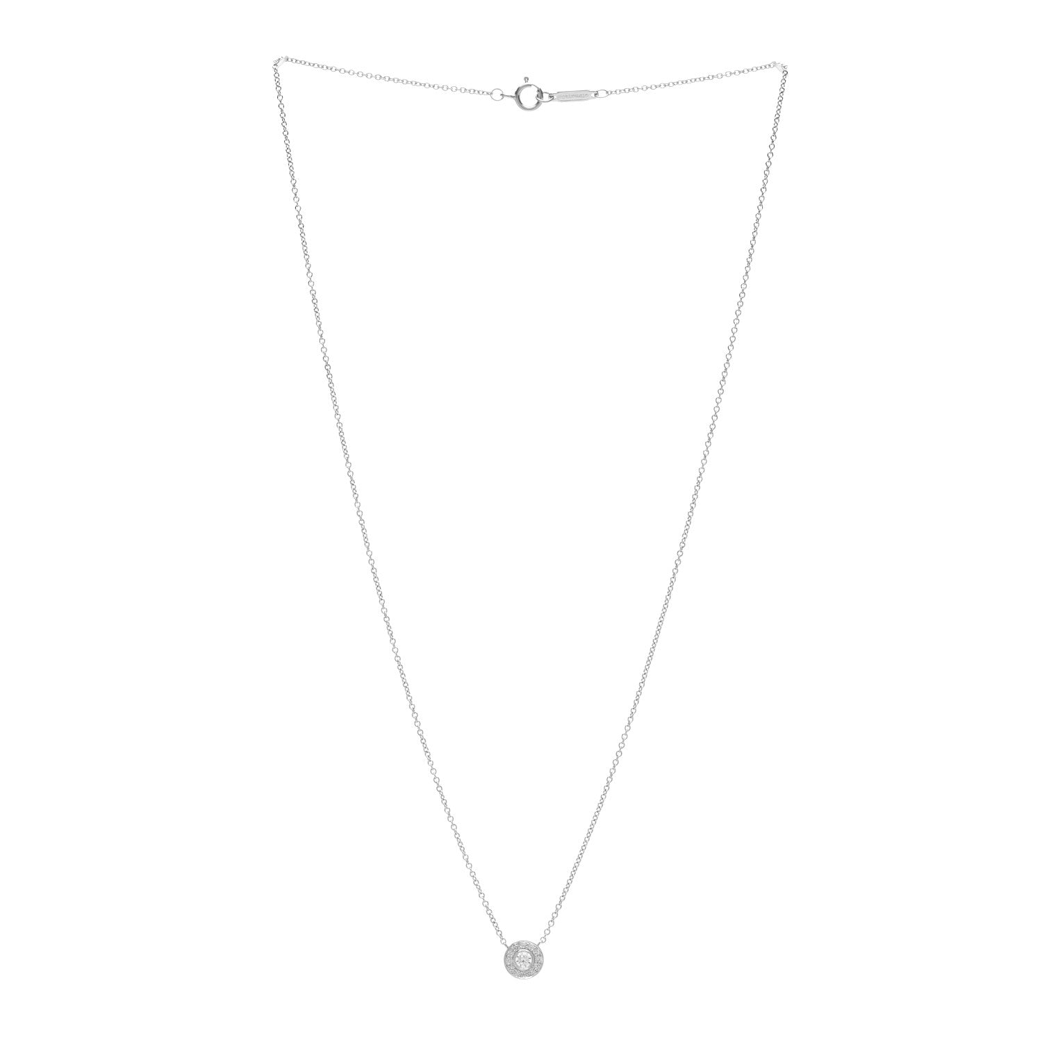 Tiffany Platinum Diamond .14ctw Circlet Pendant Necklace 3 of 5