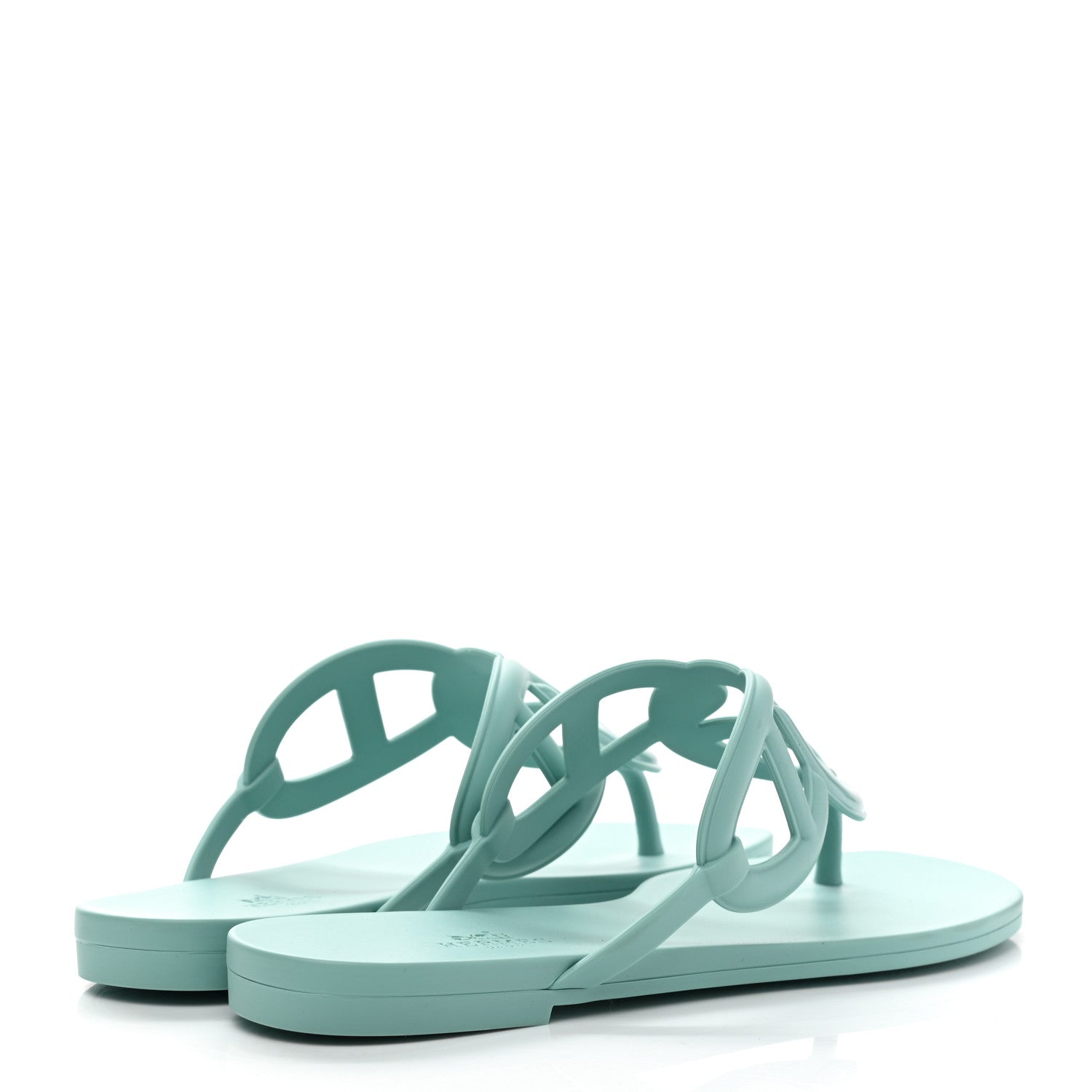 Hermes Rubber Womens Egerie Sandals 38 Vert Embrun 4 of 9