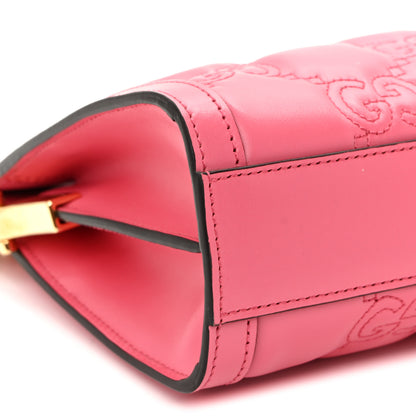 Gucci Calfskin GG Matelasse Small Slim Chain Shoulder Bag Rhodamine Pink Natural Rhodamine Pink Natural 9 of 10