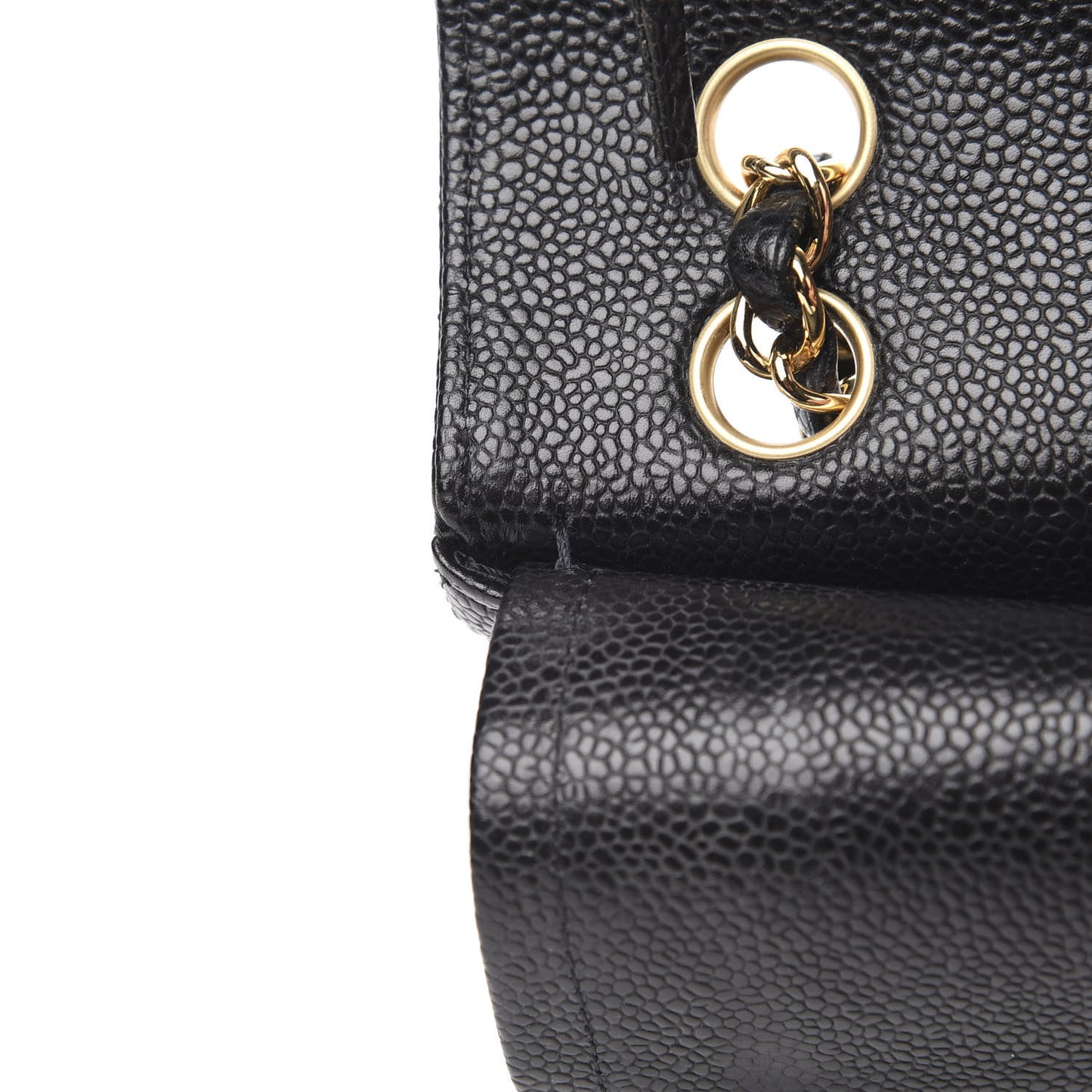 Caviar Quilted Small Double Flap Black