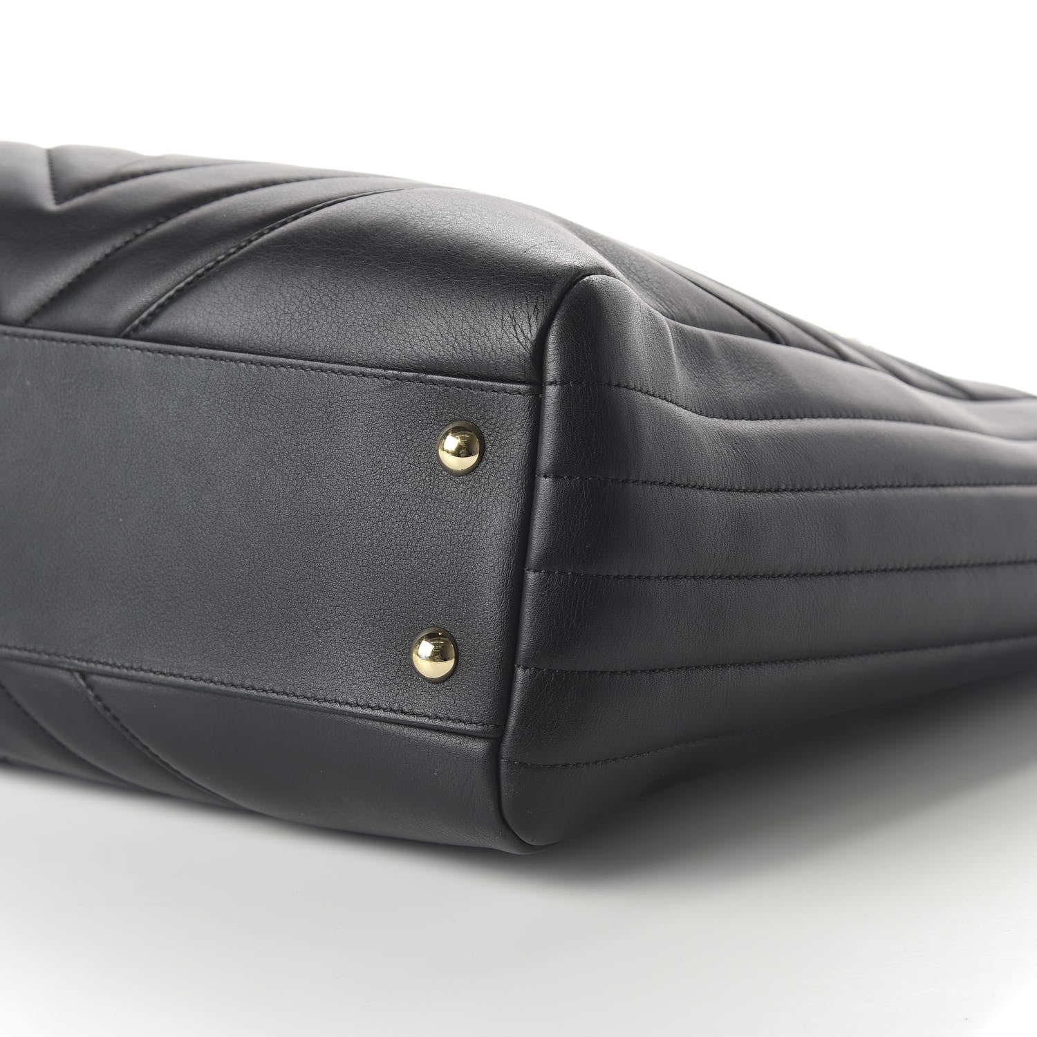 Chanel Calfskin Chevron Quilted Large Shopping Tote Black 7 of 10