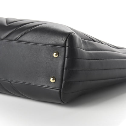 Chanel Calfskin Chevron Quilted Large Shopping Tote Black 7 of 10