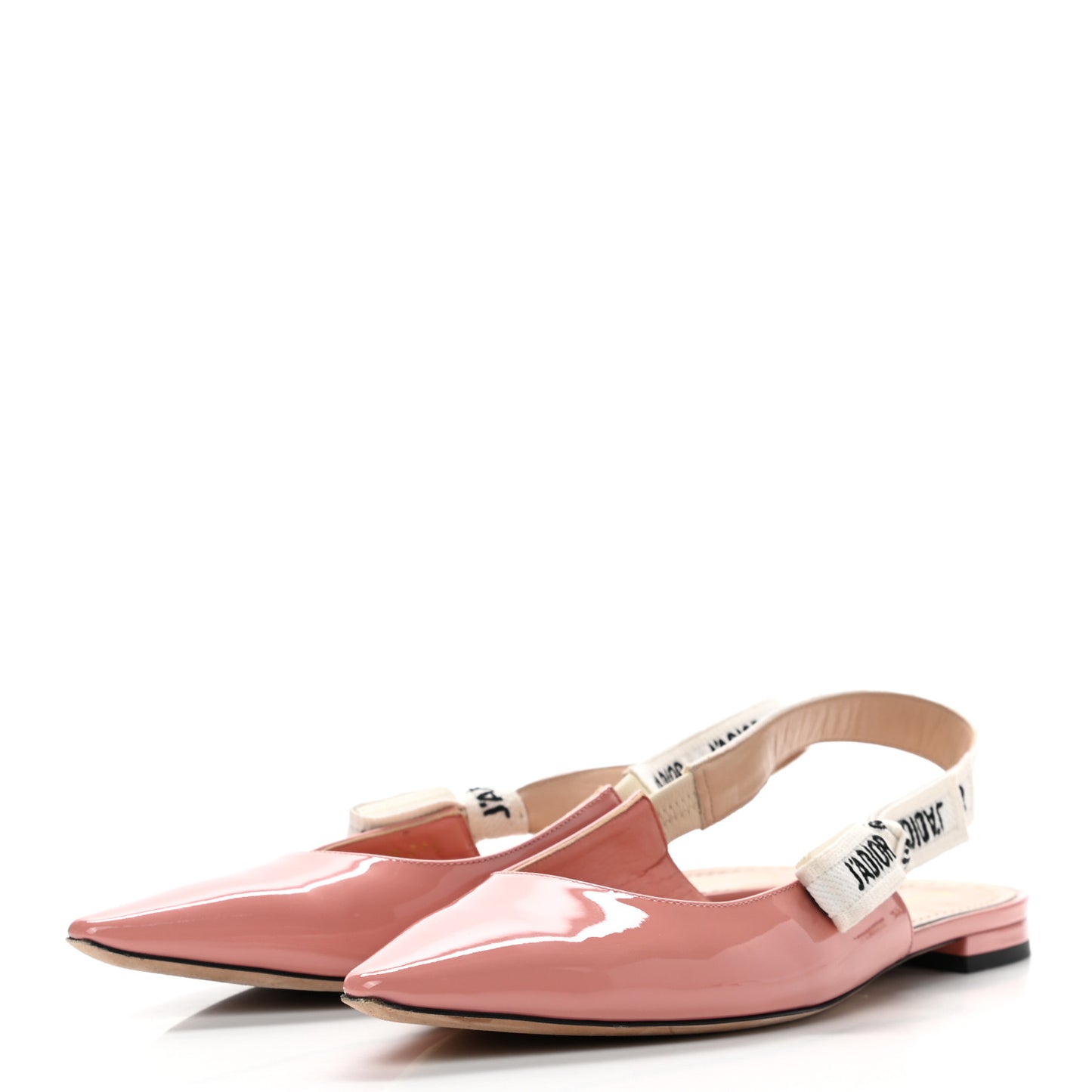 Patent Ribbon J'Adior Slingback Ballet Flats 39.5 Dusty Candy