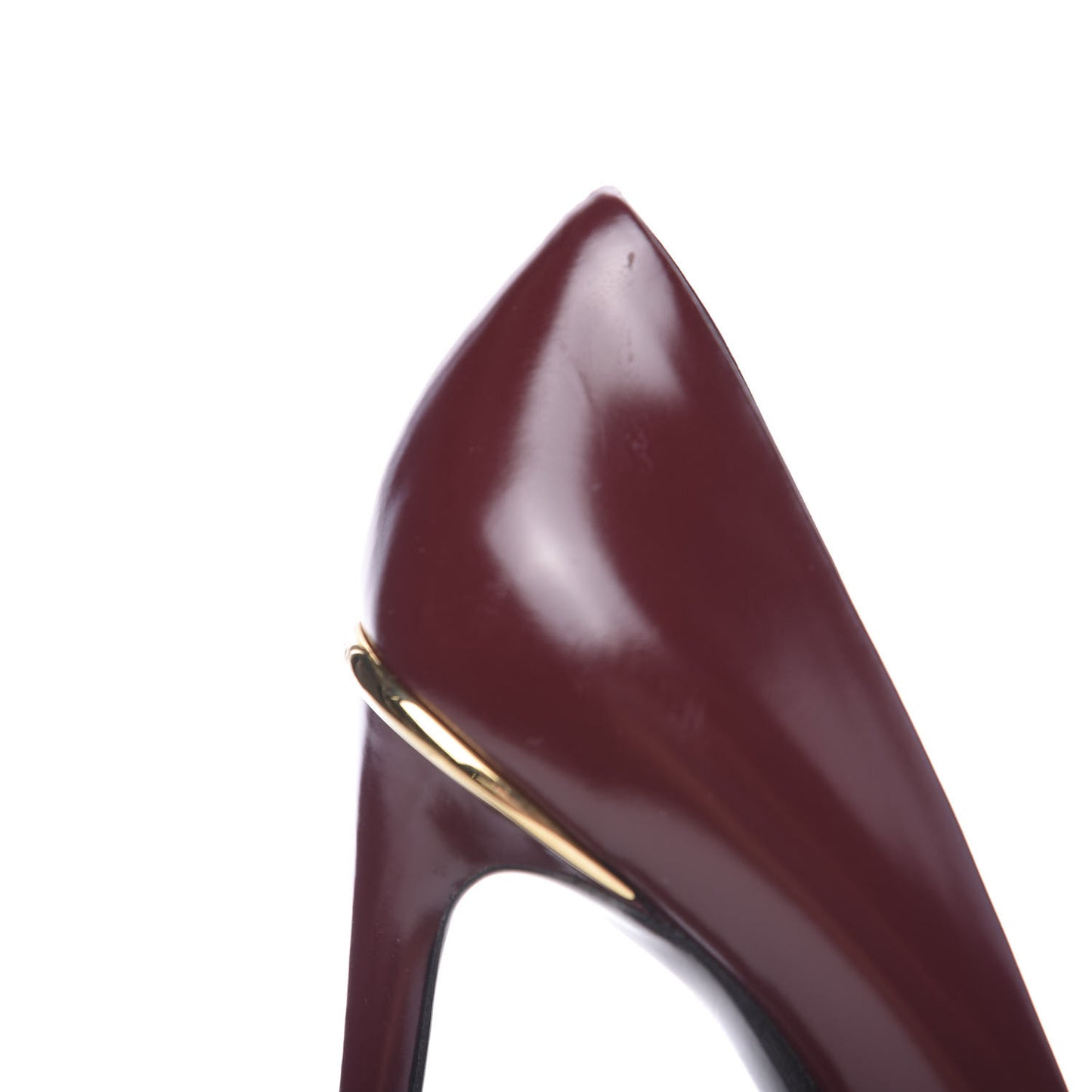 Glazed Calfskin Eyeline Pumps 35 Bordeaux