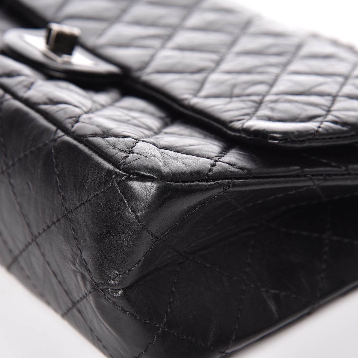 Aged Calfskin Quilted 2.55 Reissue 226 Flap Black