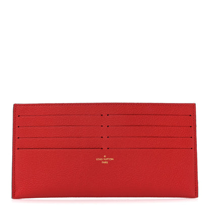 Louis Vuitton Calfskin Felicie Chain Wallet Card Holder Insert Scarlet 1 of 9