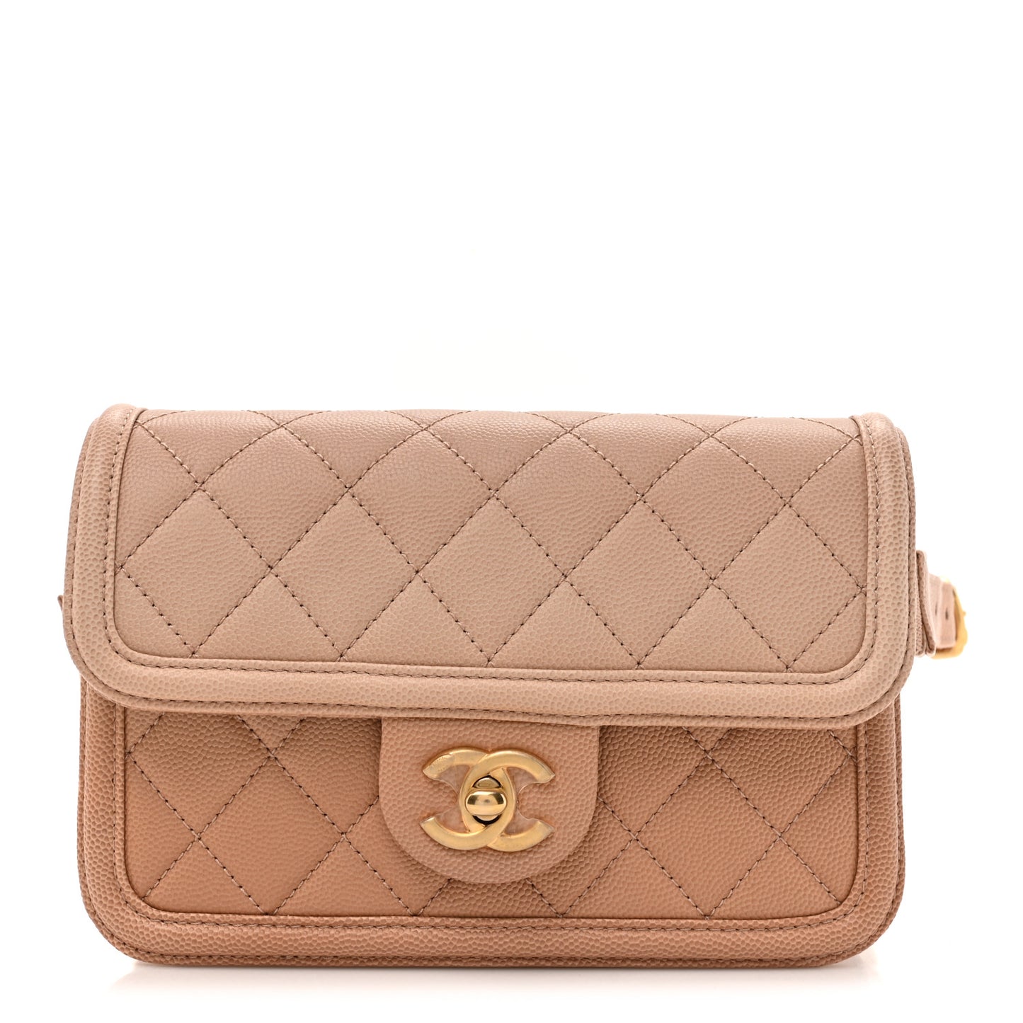 Caviar Quilted Sunset On The Sea Waist Bag Beige
