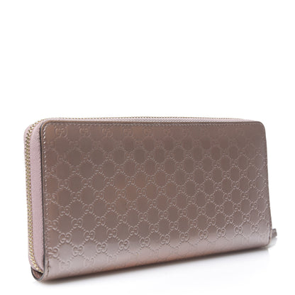 Gucci Patent Microguccissima Bow Heart Zip Around Wallet Golden Beige 2 of 9