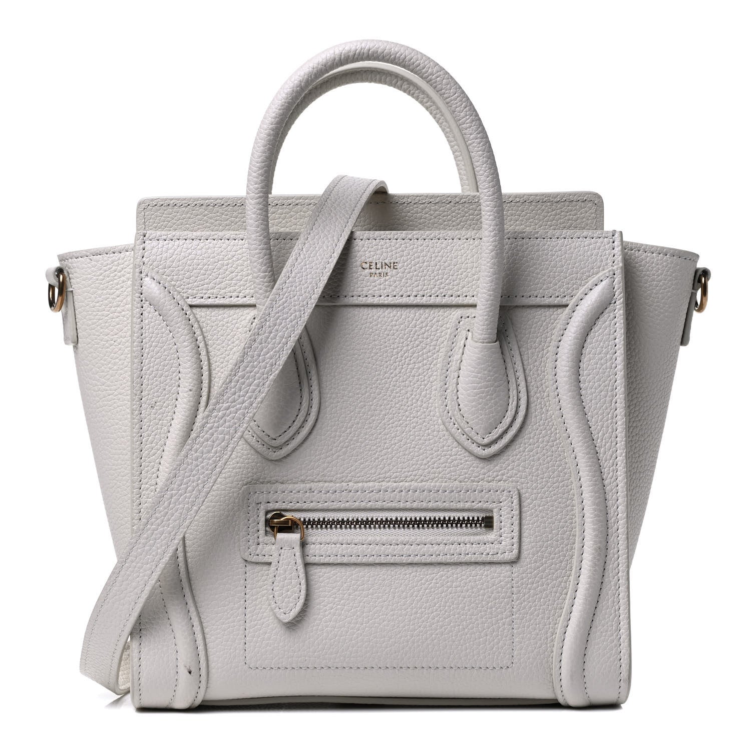 Celine Drummed Calfskin Nano Luggage Lune 1 of 4
