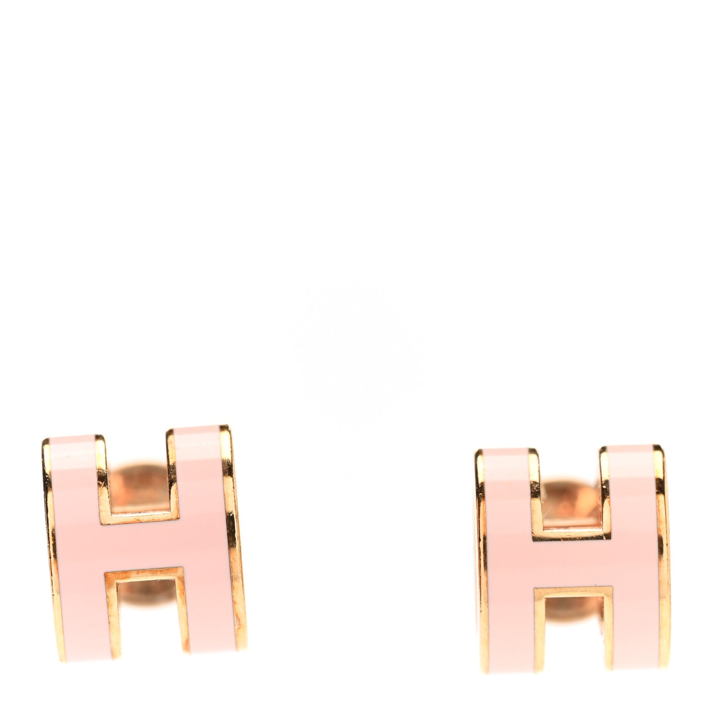 Rose Gold Lacquered Mini Pop H Earrings Rose Sakura