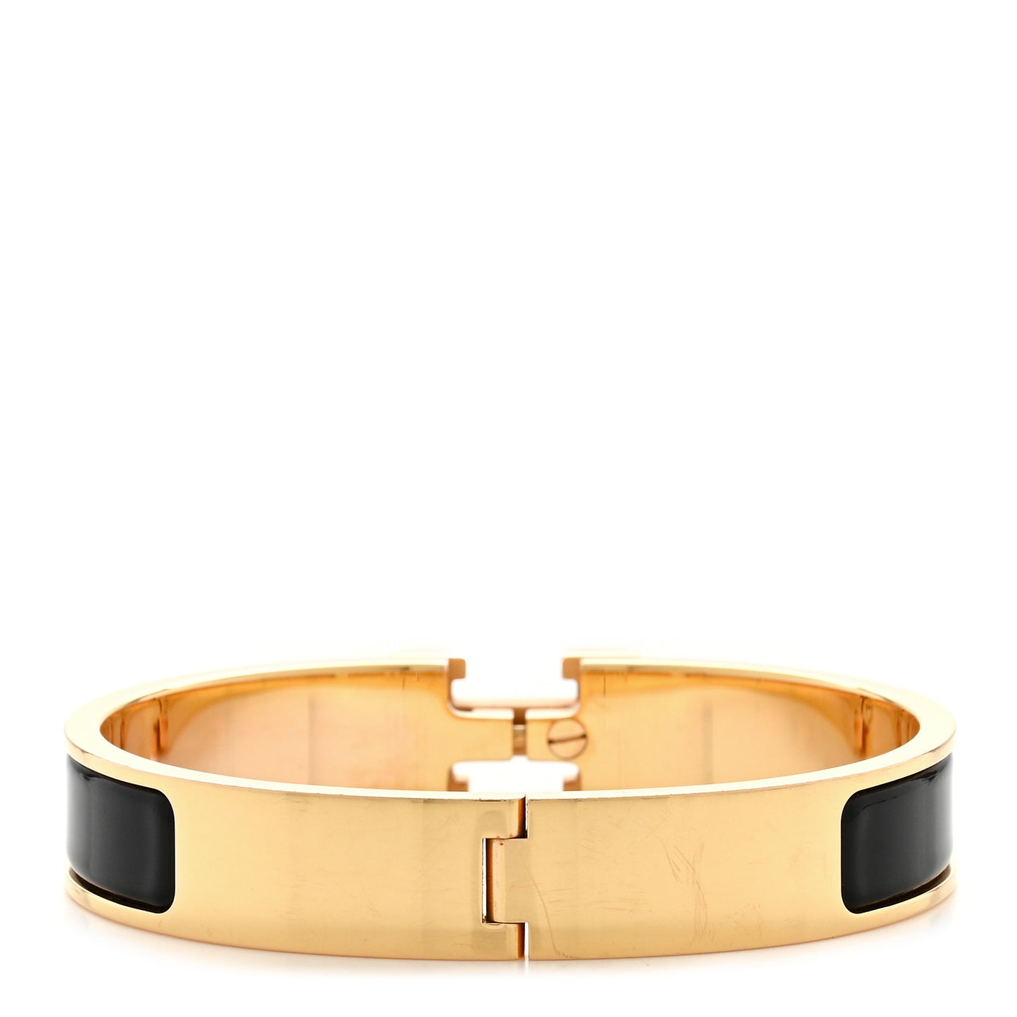 Enamel Narrow Clic Clac H Bracelet GM Black