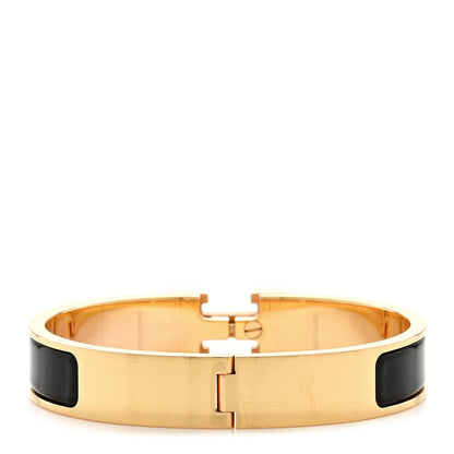 Hermes Enamel Narrow Clic Clac H Bracelet GM Black 3 of 7