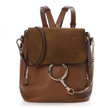 Chloe Suede Calfskin Medium Faye Backpack Woody Khaki 1 of 12