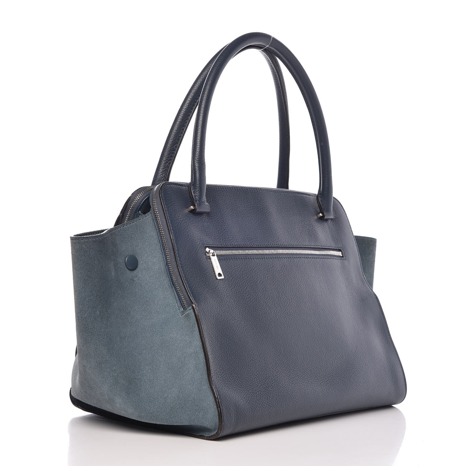Celine Drummed Calfskin Suede Double Zip Trapeze Orage 3 of 18