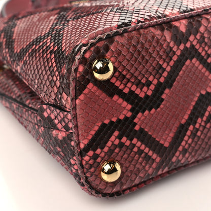 Prada Snakeskin Micro Matinee Tote Burgundy 7 of 8