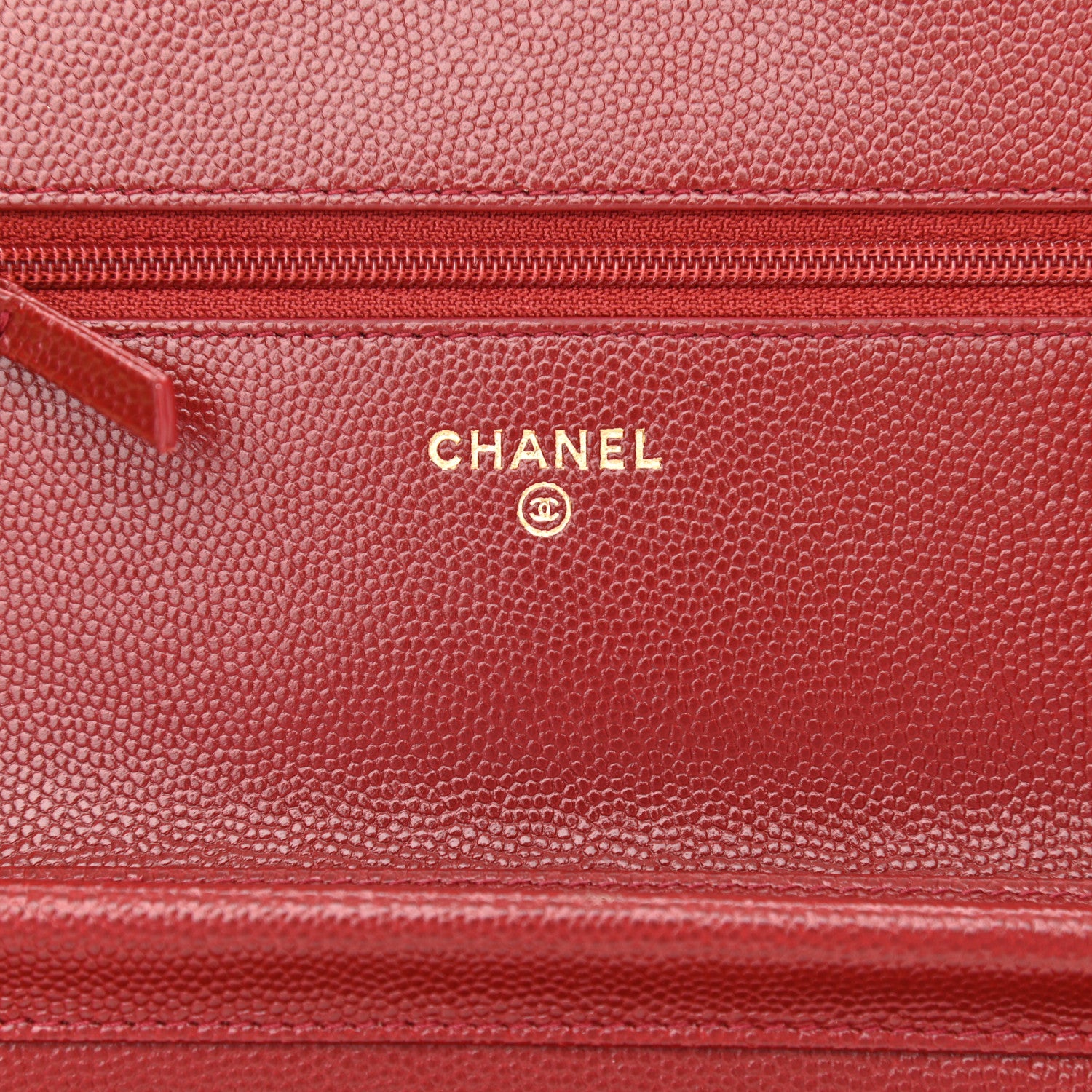 Chanel Caviar Quilted Golden Class Wallet On Chain WOC Red 6 of 12