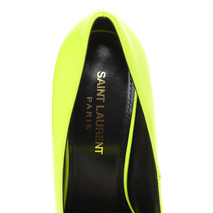 Saint Laurent Patent Calfskin Kiki 85 Pumps 36.5 Neon Yellow 6 of 8