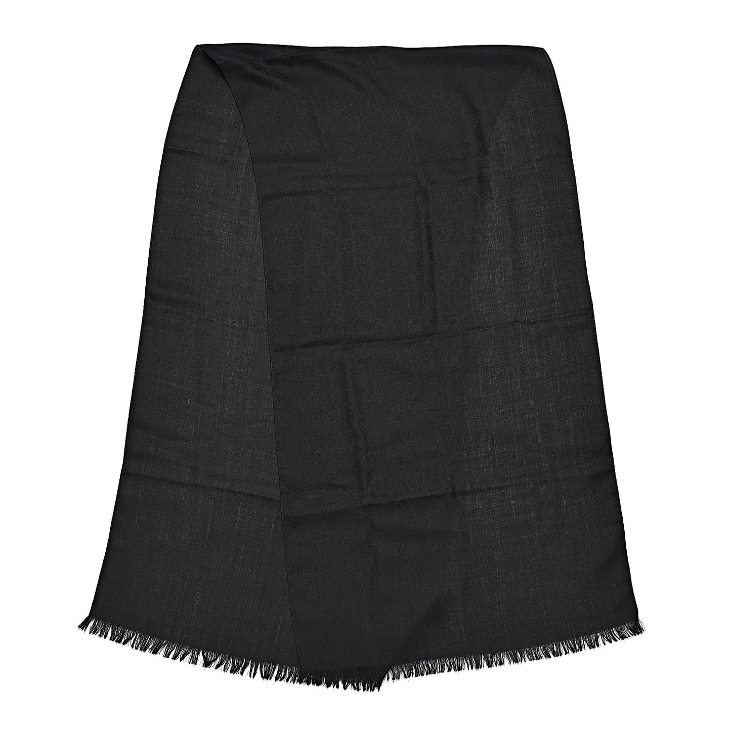Wool Silk GG Monogram GGNat Scarf Black