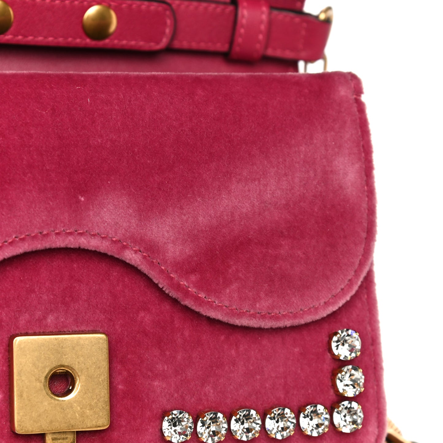 Velvet Crystal Mini Bee Broadway Shoulder Bag Light Raspberry Rose