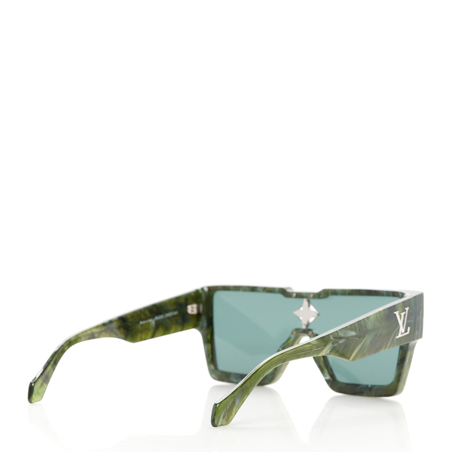 Louis Vuitton Acetate Marble Effect Swarovski Cyclone Sunglasses Z1552W Green 4 of 8