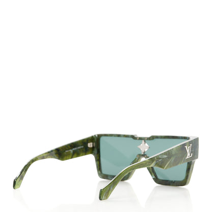 Louis Vuitton Acetate Marble Effect Swarovski Cyclone Sunglasses Z1552W Green 4 of 8
