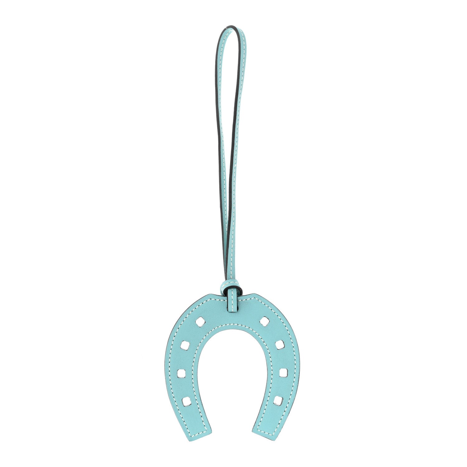 Hermes Swift Paddock Horseshoe Bag Charm Bleu Atoll 1 of 4