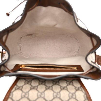 Gucci GG Supreme Monogram Azalea Calfskin Retro Interlocking G Buckle Backpack Beige Ebony Brown Sugar 5 of 12