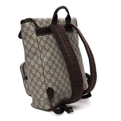 Gucci GG Supreme Monogram Medium Single Buckle Rucksack Backpack Beige Ebony Brown 3 of 10
