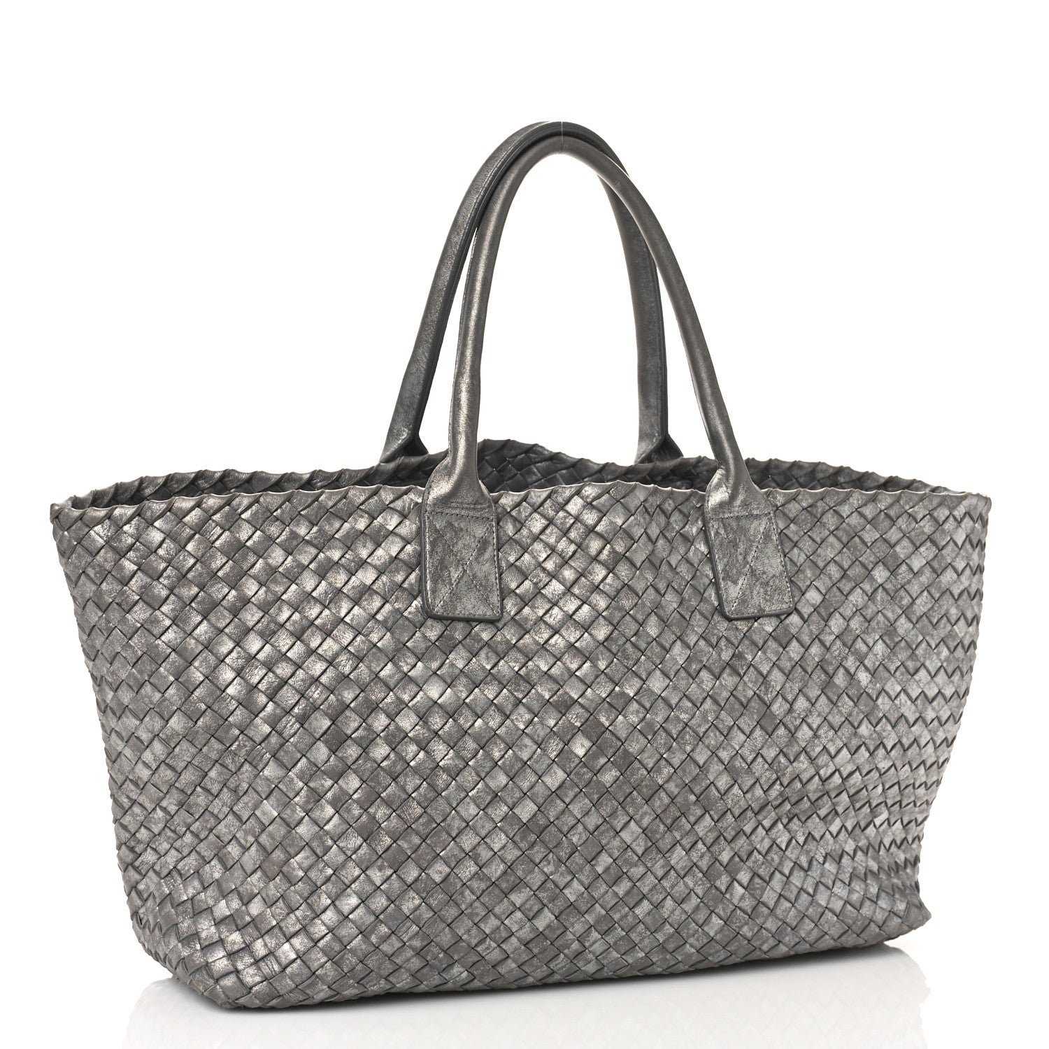 Bottega Veneta Metallic Nappa Intrecciato Medium Moon Cabat Silver 4 of 11