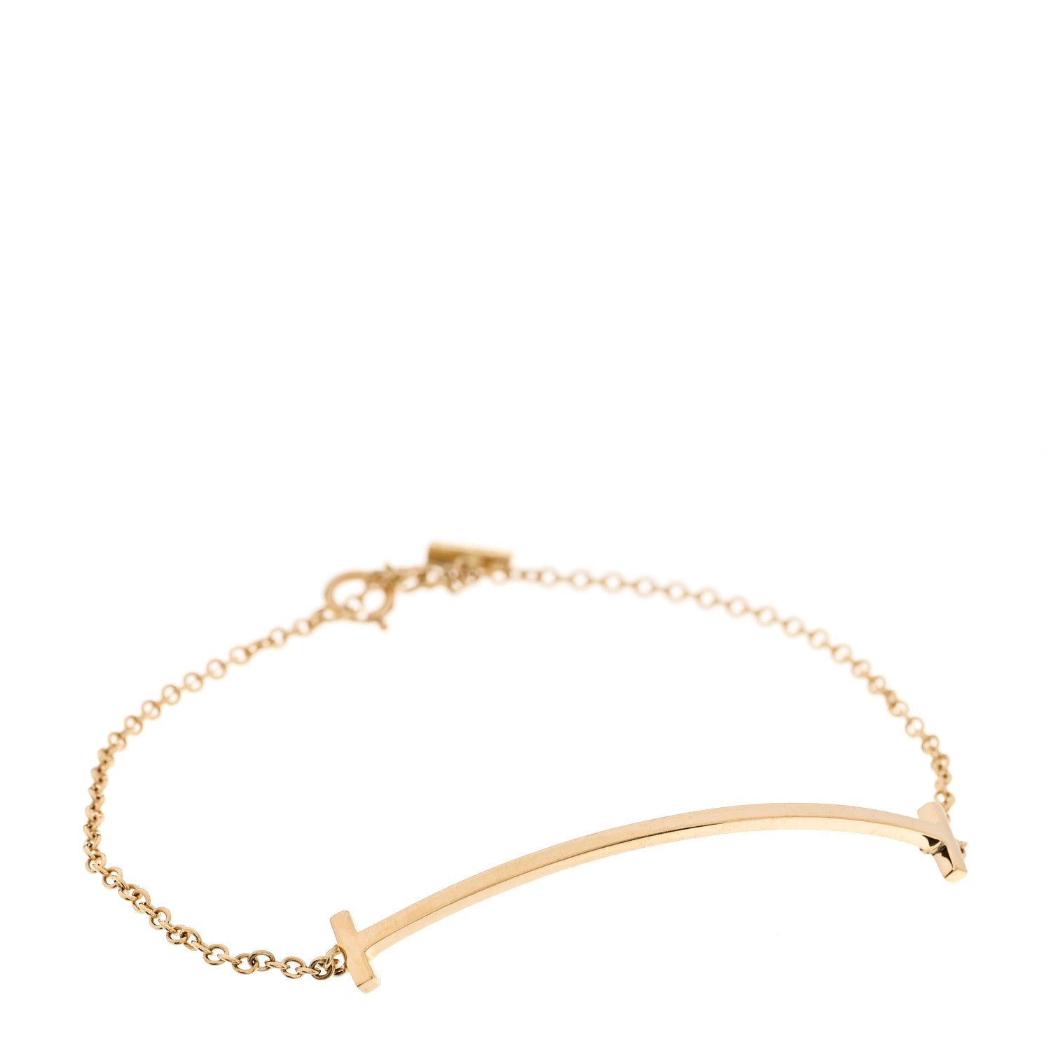 Tiffany 18K Yellow Gold T Smile Bracelet 1 of 4