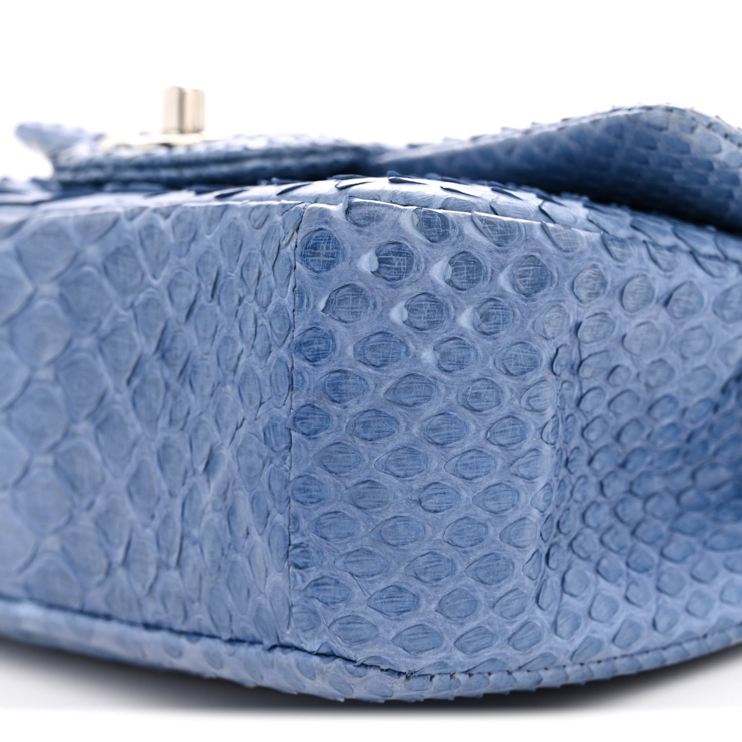 Snakeskin Mini Rectangular Flap Blue