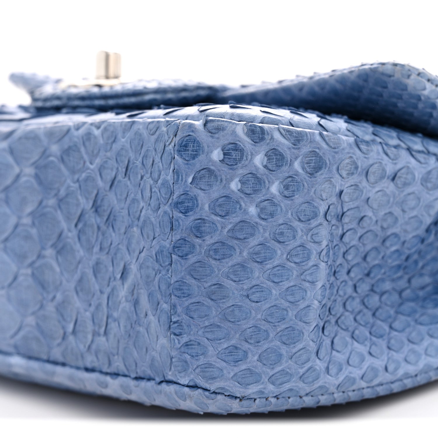 Chanel Snakeskin Mini Rectangular Flap Blue 9 of 11