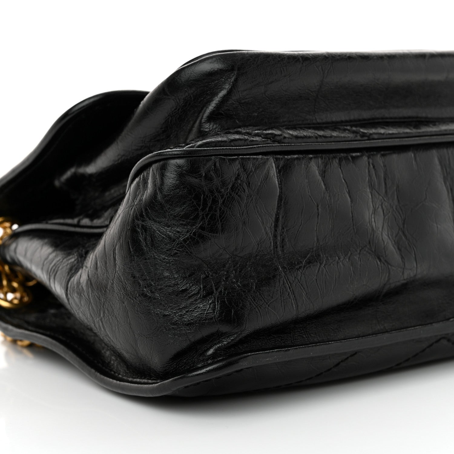 Saint Laurent Crinkled Calfskin Matelasse Monogram Medium Niki Chain Satchel Black 9 of 10