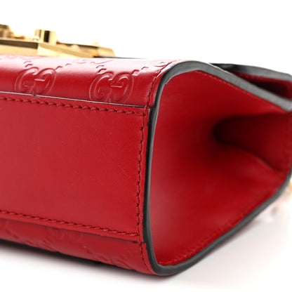 Gucci Guccissima Small Padlock Shoulder Bag Hibiscus Red 10 of 12