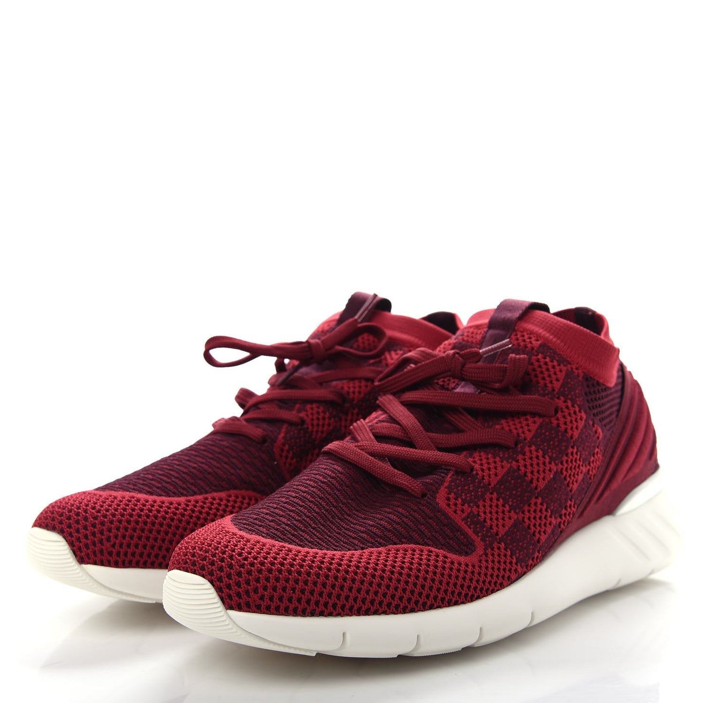Knit Damier Mens Fastlane Sneakers 7.5 Burgundy Red