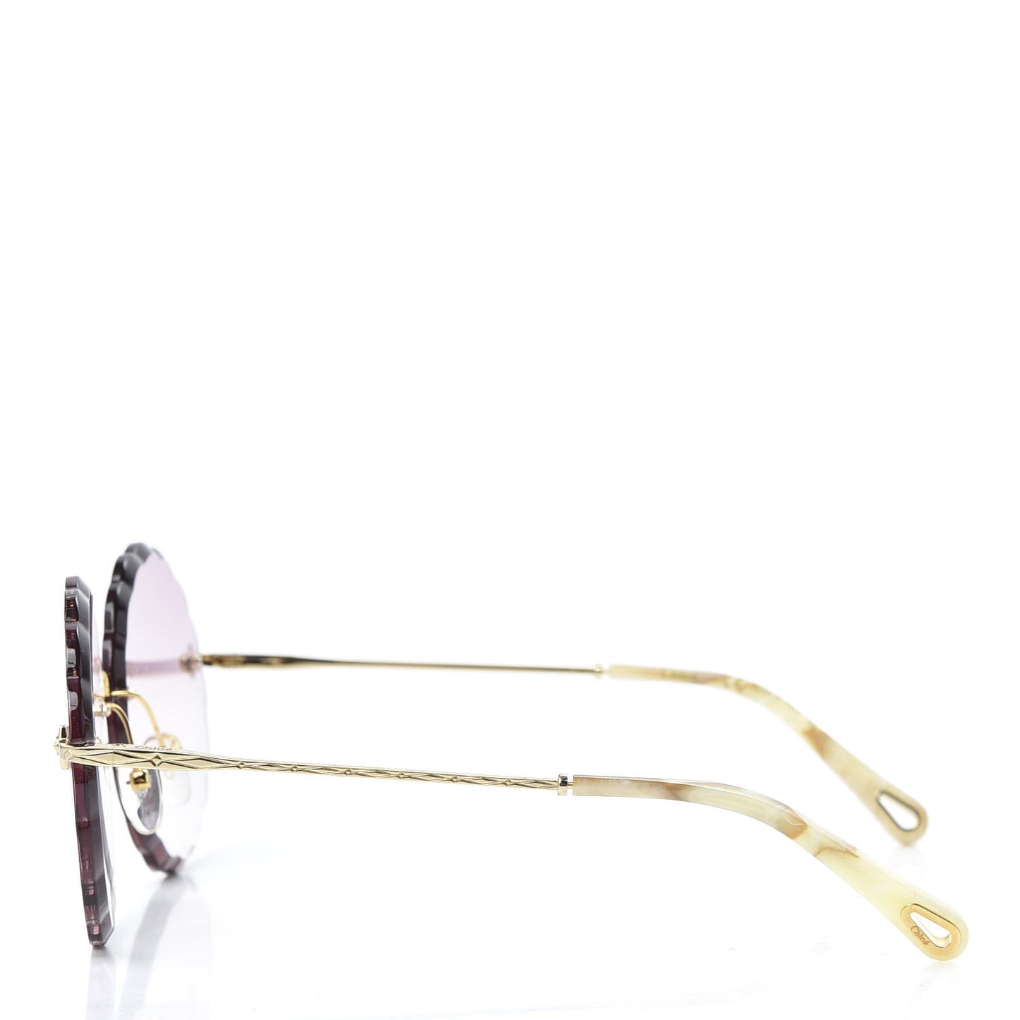 Rosie Bevelled Round Sunglasses CE142S Gold Gradient Coral
