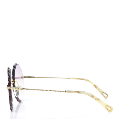 Chloe Rosie Bevelled Round Sunglasses CE142S Gold Gradient Coral 2 of 7