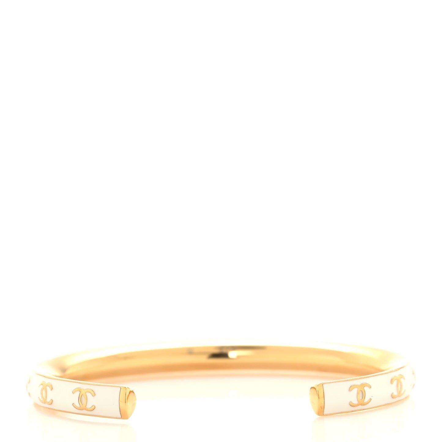 Enamel CC Bangle S White Gold