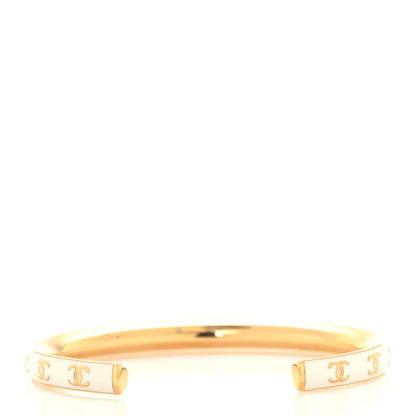Chanel Enamel CC Bangle S White Gold 3 of 5