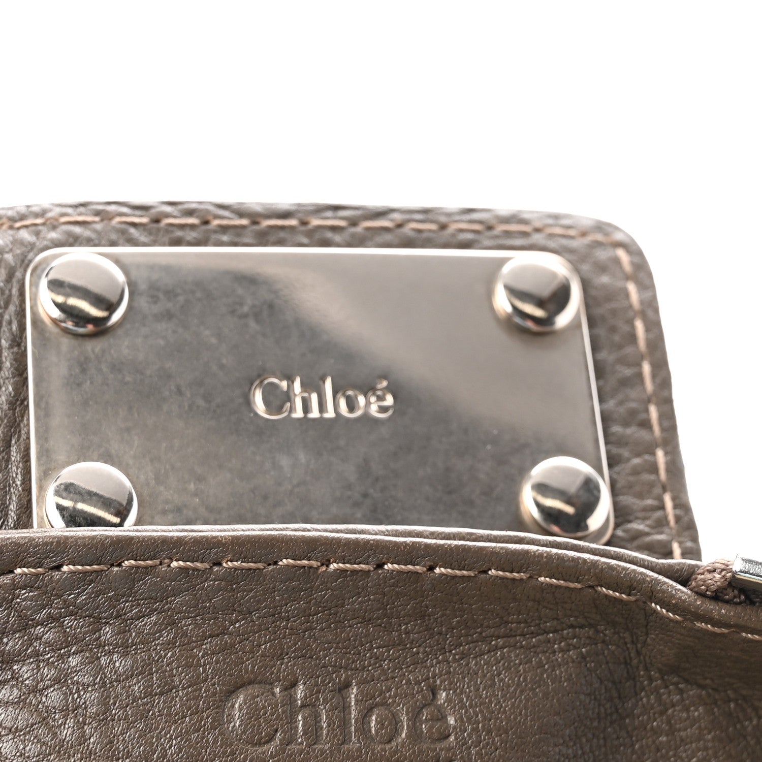 Chloe Calfskin Medium Paddington Satchel Gris Vert 6 of 9