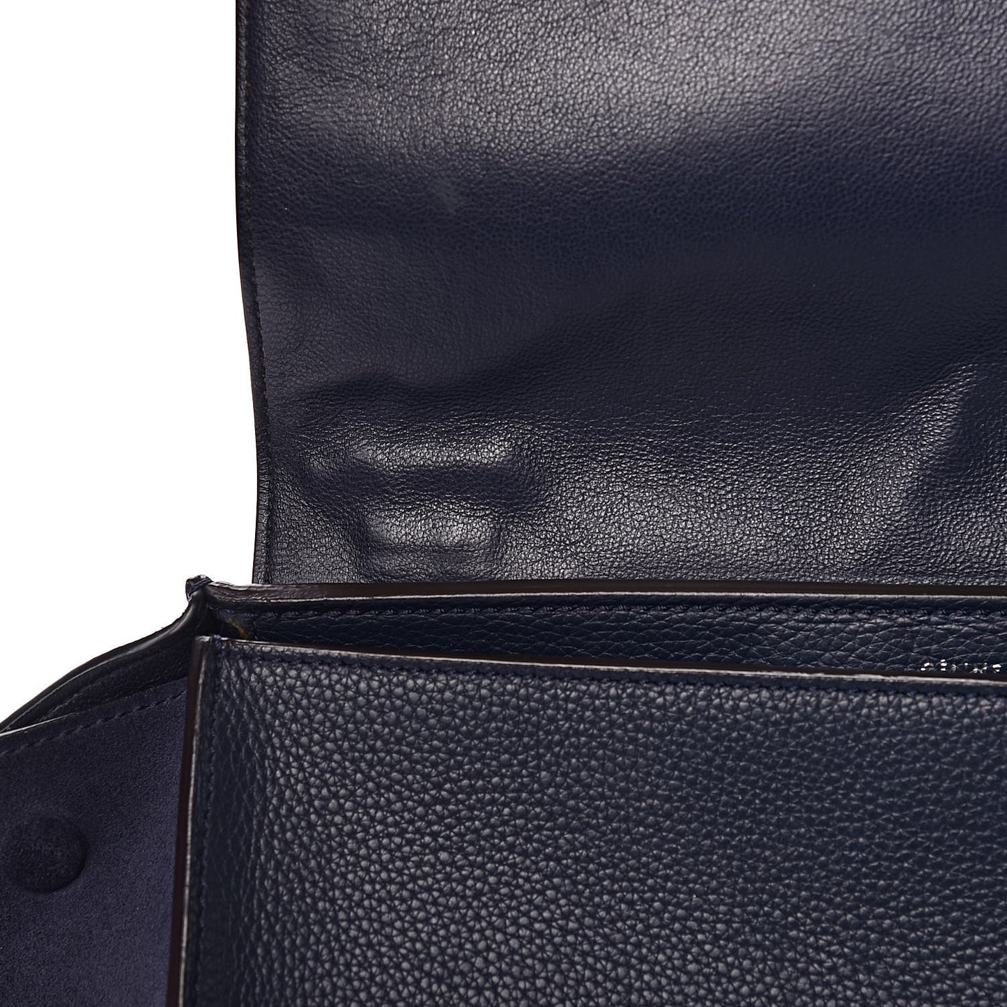 Drummed Calfskin Suede Medium Trapeze Navy