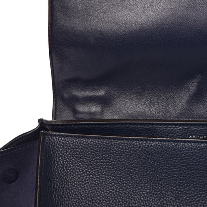 Celine Drummed Calfskin Suede Medium Trapeze Navy 10 of 17