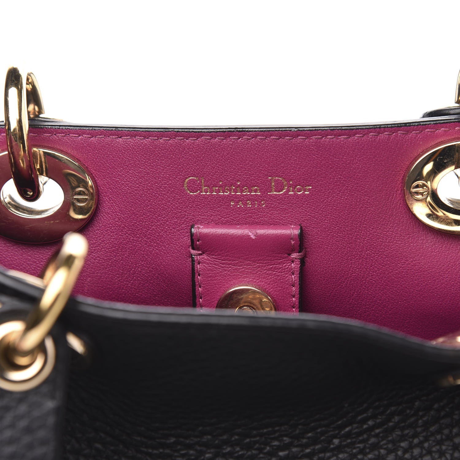 Christian Dior Bullcalf Small Diorissimo Tote Black Rose Indien 6 of 9