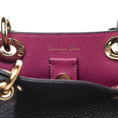 Christian Dior Bullcalf Small Diorissimo Tote Black Rose Indien 6 of 9
